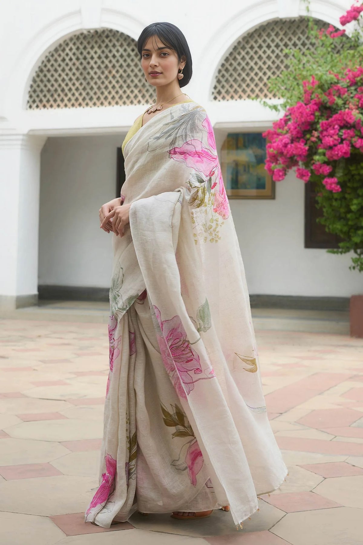 Linen Cotton Saree